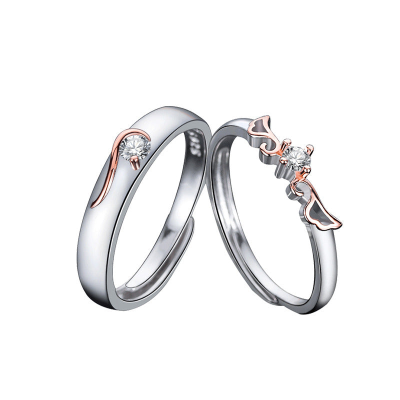 Women's & Men's Flying Couple Long-distance Love Light Luxury Commemorative Rings