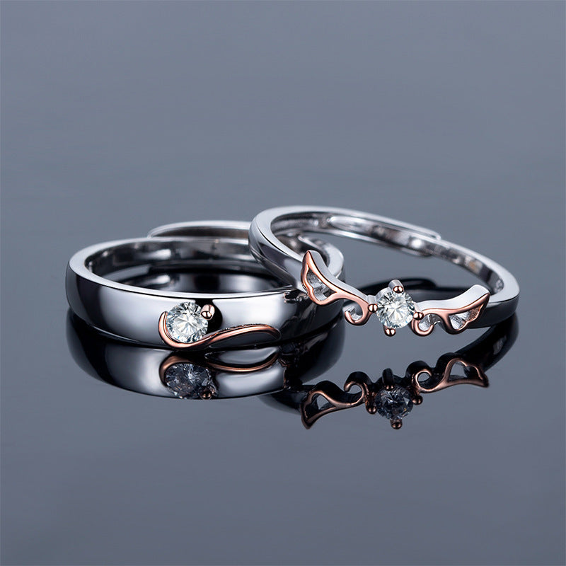 Women's & Men's Flying Couple Long-distance Love Light Luxury Commemorative Rings