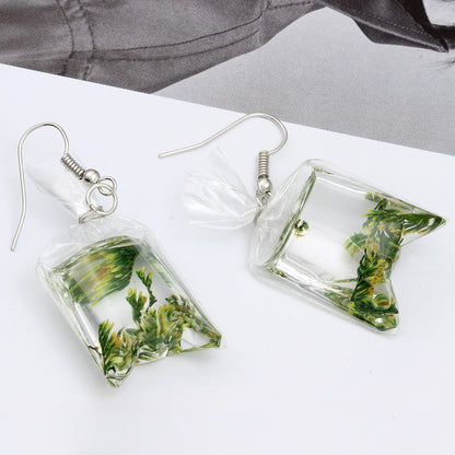 Transparent Candy Goldfish Female Personality Carp Earrings