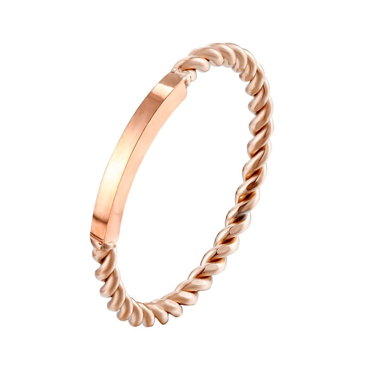 Gold Plated Niche High Sense Female Titanium Steel Rings