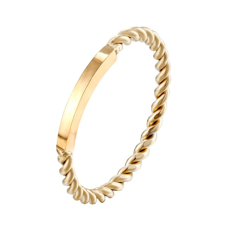 Gold Plated Niche High Sense Female Titanium Steel Rings