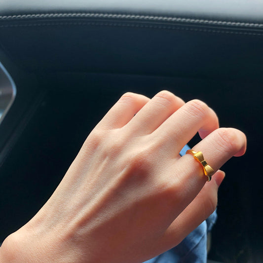 Bow Female Niche Design Trendy Princess Rings