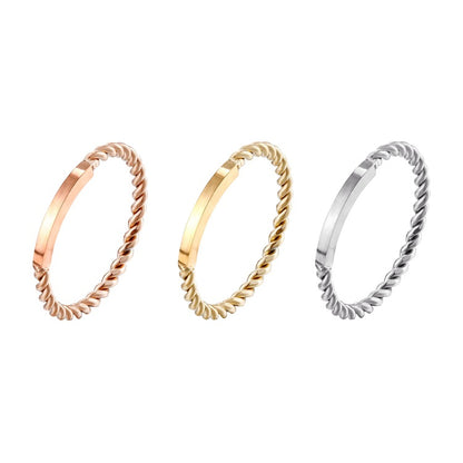 Gold Plated Niche High Sense Female Titanium Steel Rings