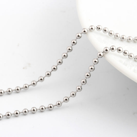 Stainless Steel Personality Bead Chain Titanium Necklaces