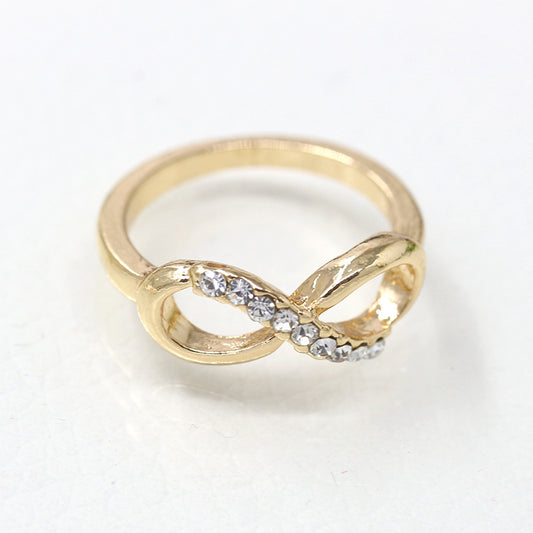 Women's Korean Style Fashionable Alloy Diamond Temperament Wild Rings
