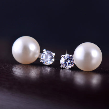 Single Rhinestone Pearl National Version Pear Earrings