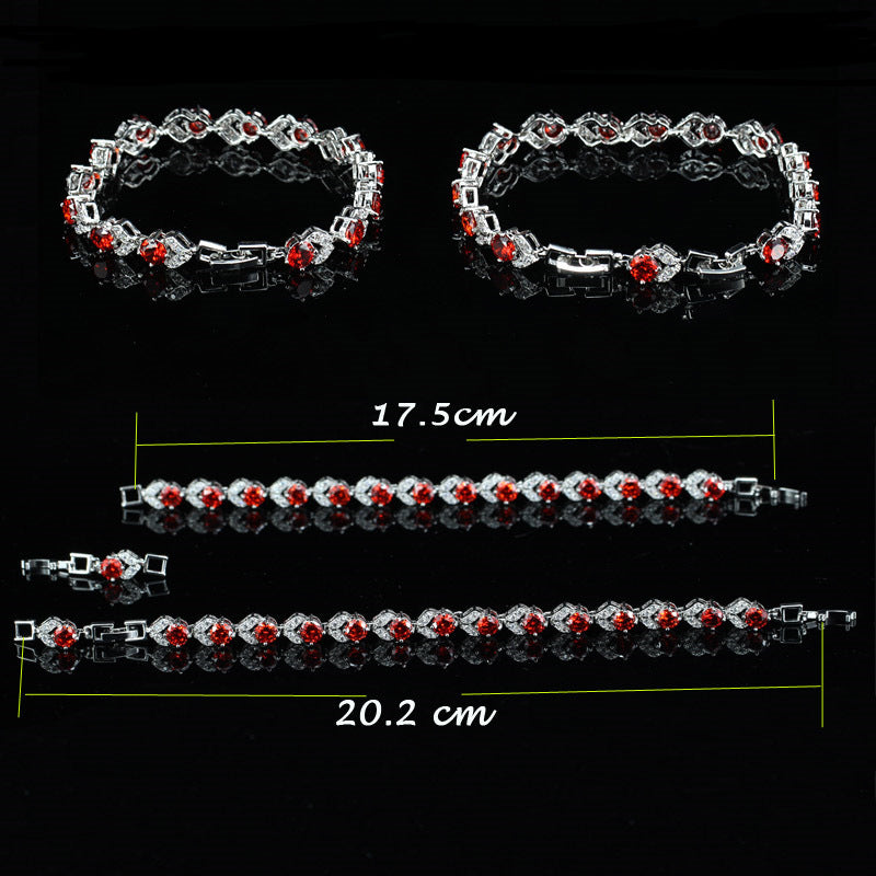 Women's Fashionable Elegant White Crystal Zircon Hand Bracelets