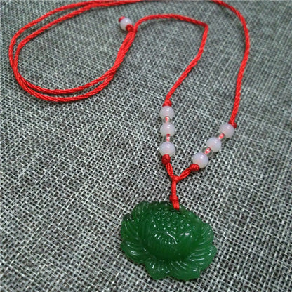 Women's & Men's Imitation Jade Beaded Avalokitesvara Buddha Ornament Pendants