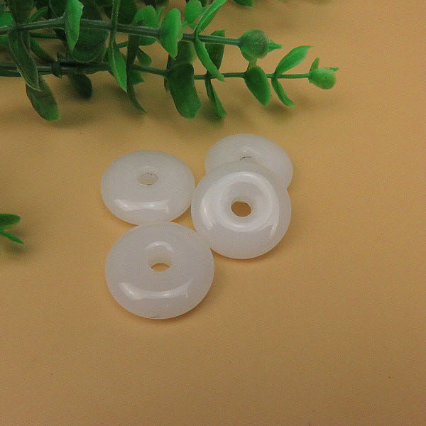 Imitation Jade Glass Safety Buckle Chalcedony Pendants