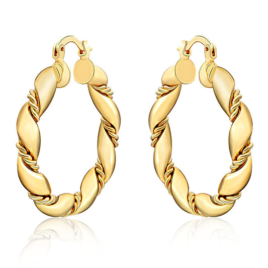 Fashion Gold Stylish Round Twist Plating Rings