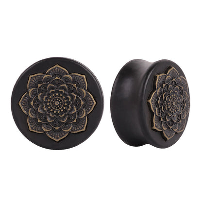 Auricle Mandala Flower Ear Extender Earplugs Vintage Rings