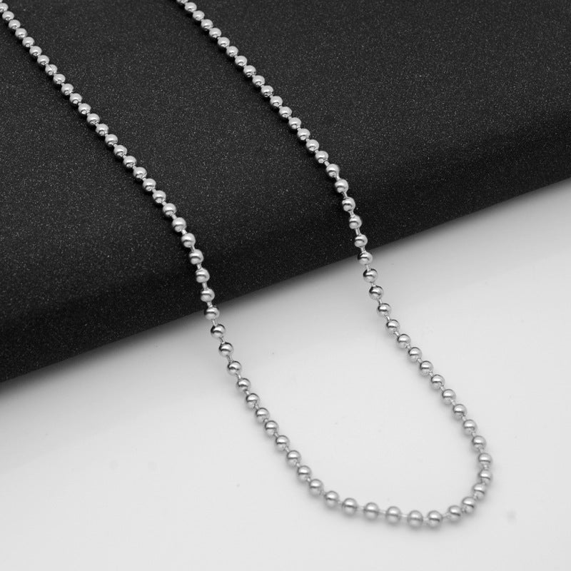 Women's Man's Stainless Steel Titanium Ball Bead Chain Necklaces