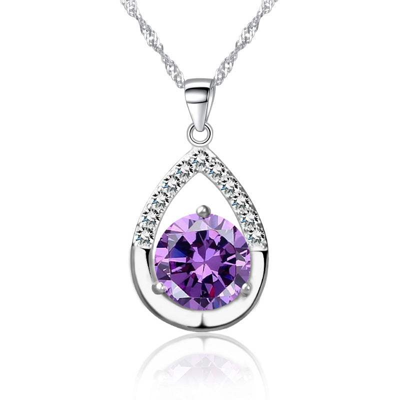 Amethyst Water Drop Fashion Accessories Wild Pendants