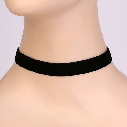 Short Female Black Veet Band Personality Necklaces