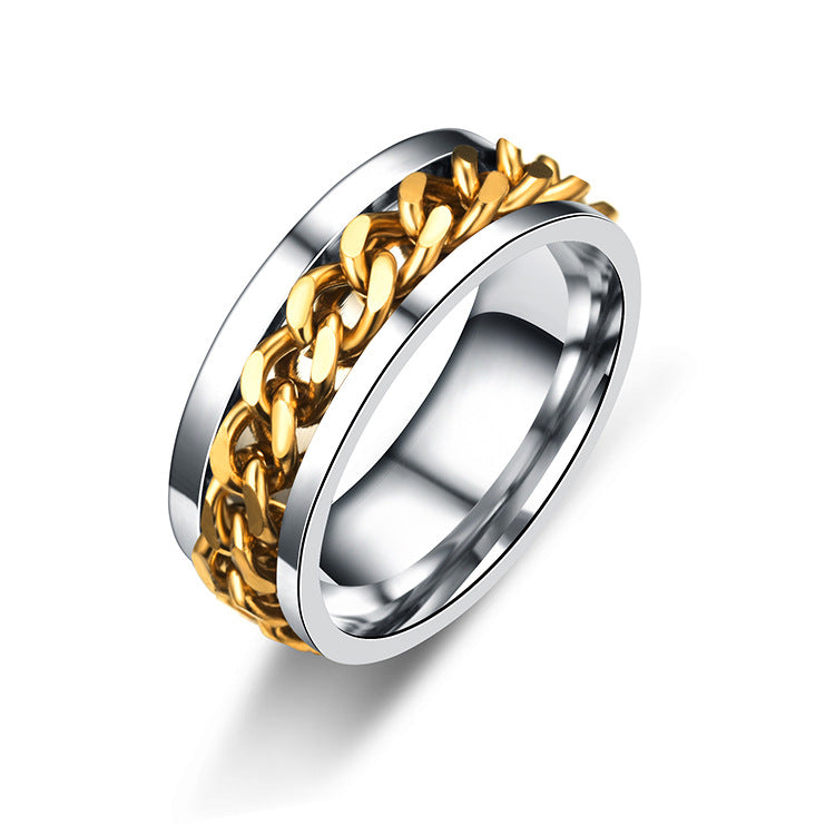 Men's Steel Rotatable Open Beer Bottle Chain Rings