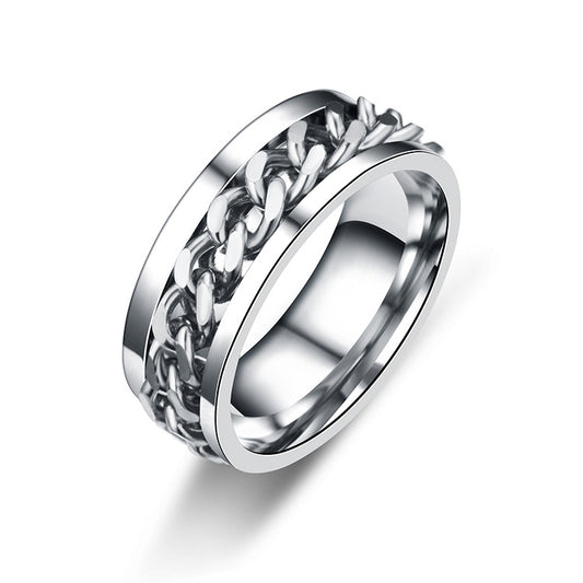 Men's Steel Rotatable Open Beer Bottle Chain Rings