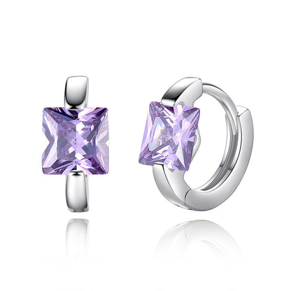 Women's Fashion Style Ornament Sweet Elegance Square Zircon Earrings