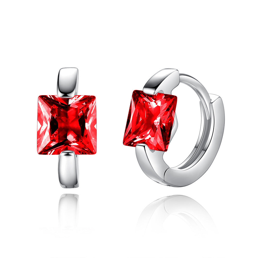 Women's Fashion Style Ornament Sweet Elegance Square Zircon Earrings