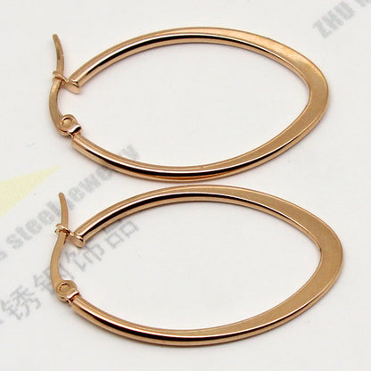 Simple Korean Style Stainless Steel Titanium Water Drop Earrings