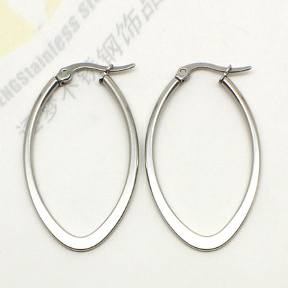 Simple Korean Style Stainless Steel Titanium Water Drop Earrings