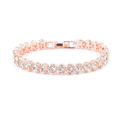 Simple Roman Crystal Rhinestone Full Diamond Bracelets