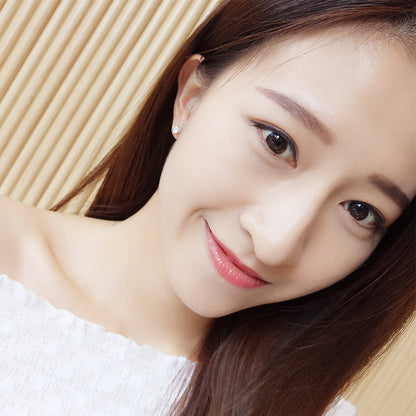 Sier Korean Fashion Rhinestone Zircon Elegant Earrings