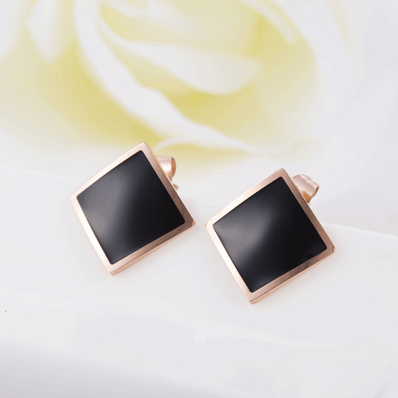 Square Round Geometric Light Luxury Ornament Earrings