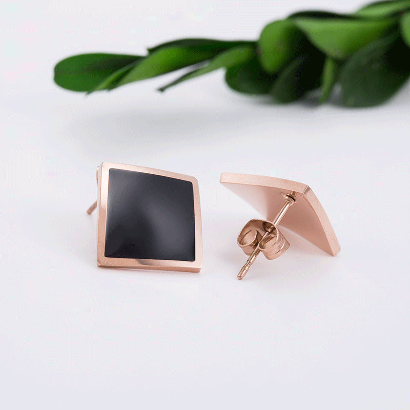 Square Round Geometric Light Luxury Ornament Earrings