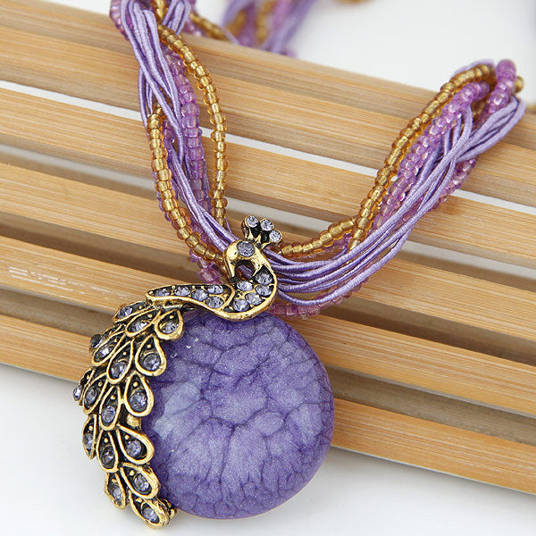 Women's Exaggerated Korean Style Bohemian Ethnic Retro Bead Sweater Necklaces