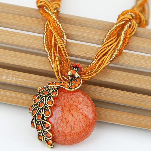 Women's Exaggerated Korean Style Bohemian Ethnic Retro Bead Sweater Necklaces