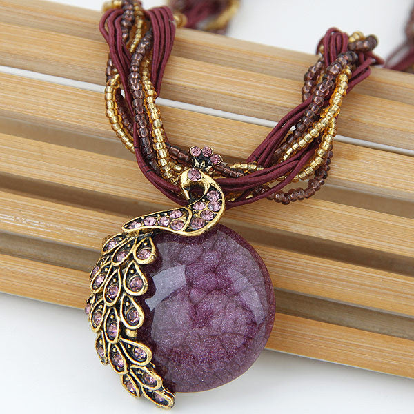 Women's Exaggerated Korean Style Bohemian Ethnic Retro Bead Sweater Necklaces