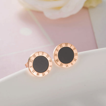 Square Round Geometric Light Luxury Ornament Earrings