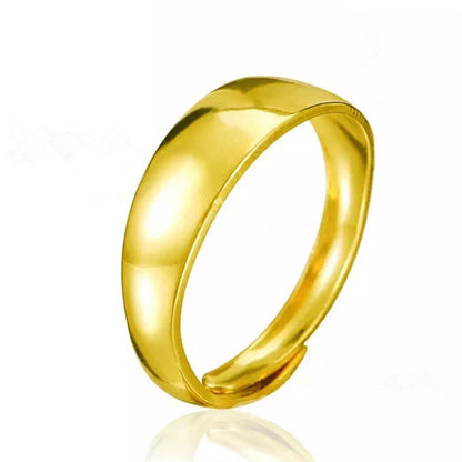Women's & Men's Placer Gold Brass Plated Fashion Simple Opening Starry Smooth Rings