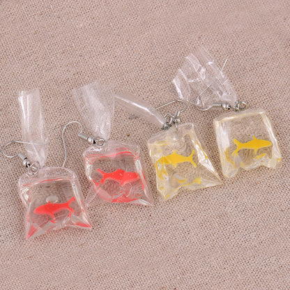 Transparent Candy Goldfish Female Personality Carp Earrings