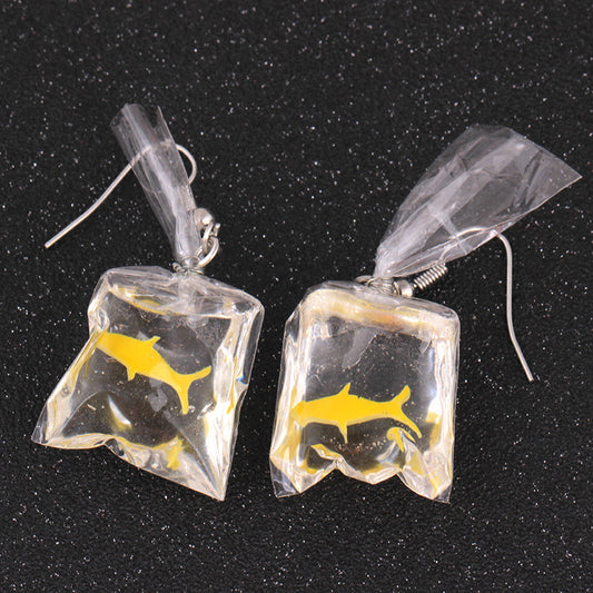 Transparent Candy Goldfish Female Personality Carp Earrings