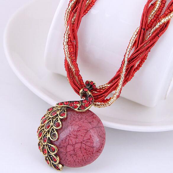 Women's Exaggerated Korean Style Bohemian Ethnic Retro Bead Sweater Necklaces