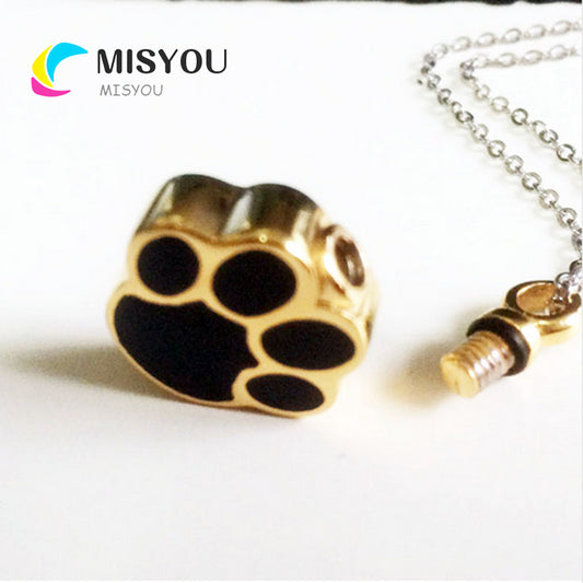 Pet Ashes Paw Print Urn Ornament Pendants