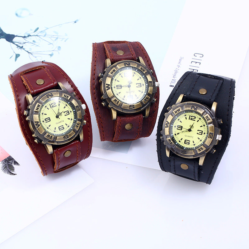 Men's Watch Vintage Cowhide Jewelry Genuine Leather Bracelets