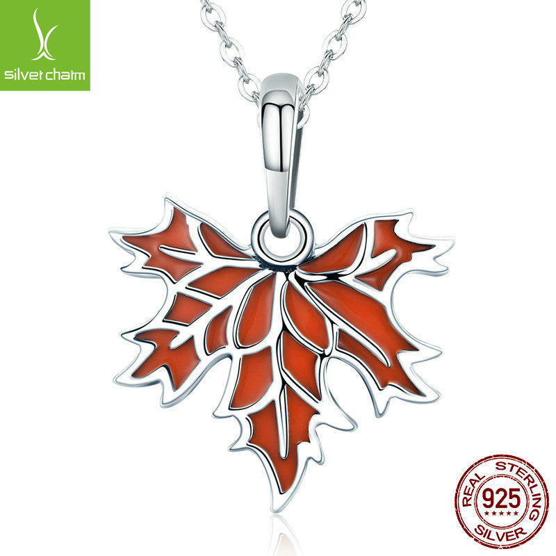 Sier Maple Leaf Version Lady Temperament Pendants