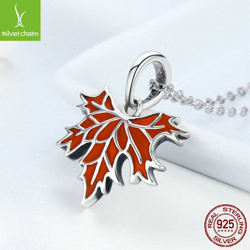 Sier Maple Leaf Version Lady Temperament Pendants