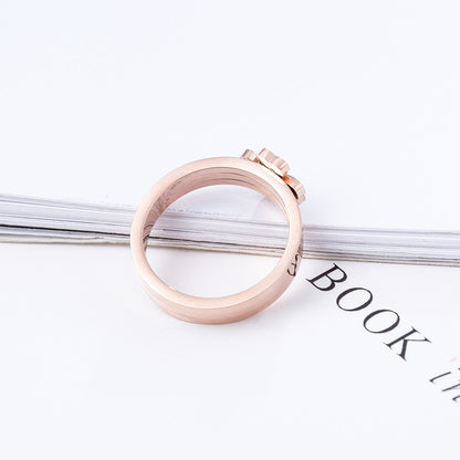 Titanium Steel Rose Gold Layer Heart Rings