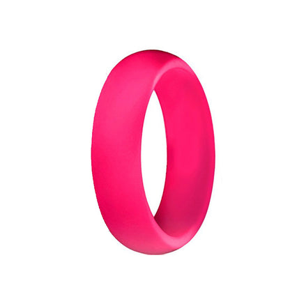 Women's Wide Solid Color Silica Gel Silicone Rings