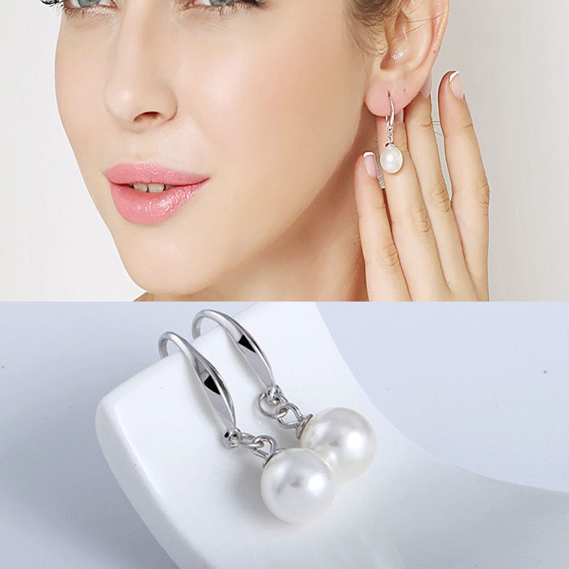 Women's Style Retro Pearl Tassel Simple Ornament Earrings