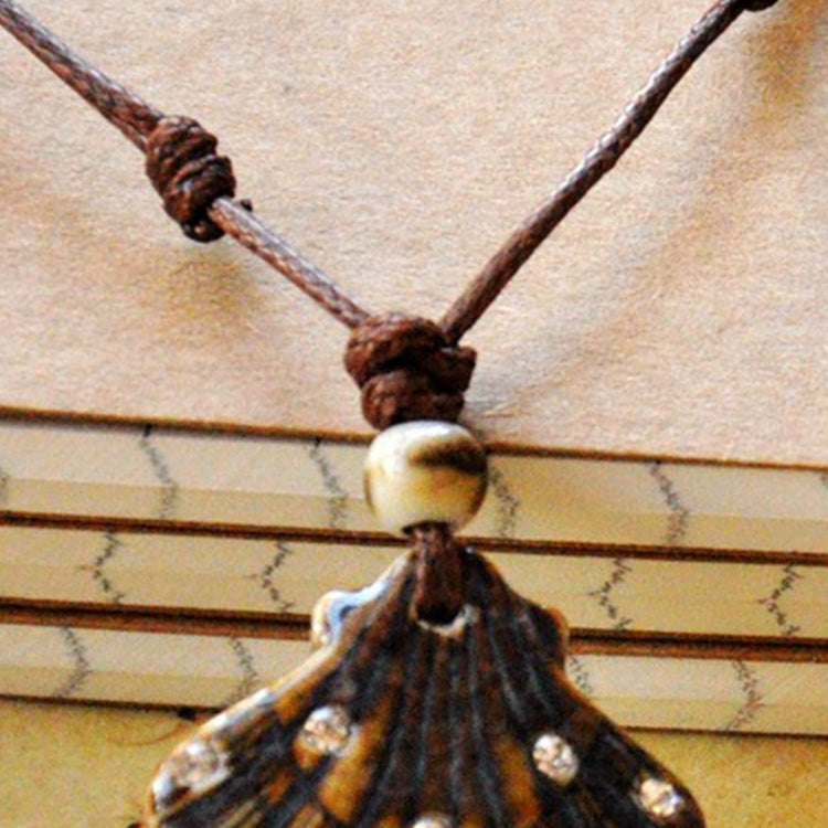 Women's Ceramic Jewelry Shell Antique Rope Adjustable Necklaces