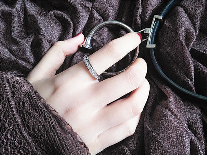 Women's Korean Gold-plated Simple Fashion Personality Index Rings