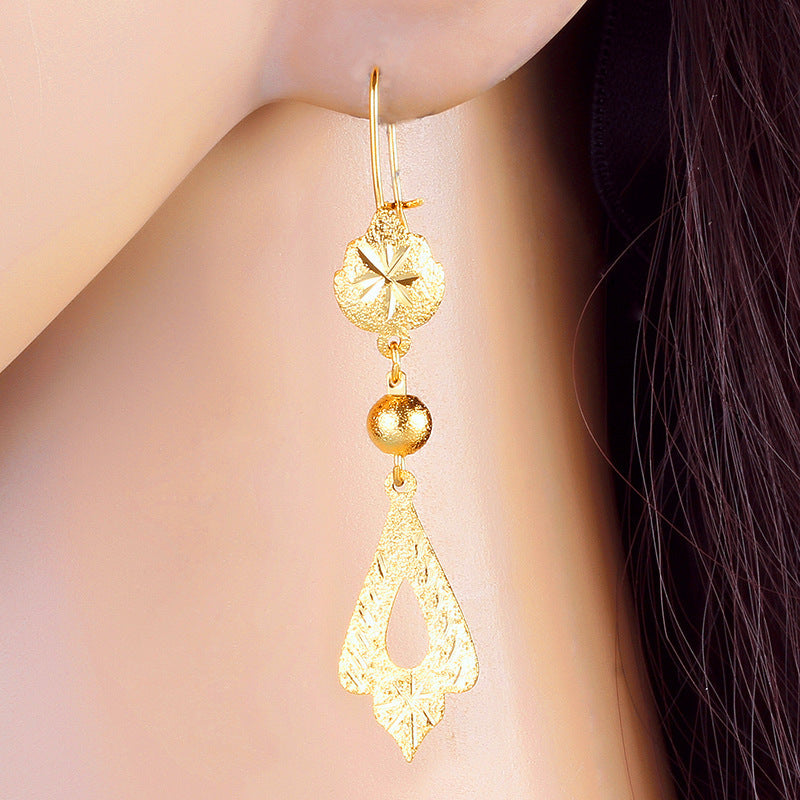 Women's Tassel Retro Gold-plated For Long Golden Earrings