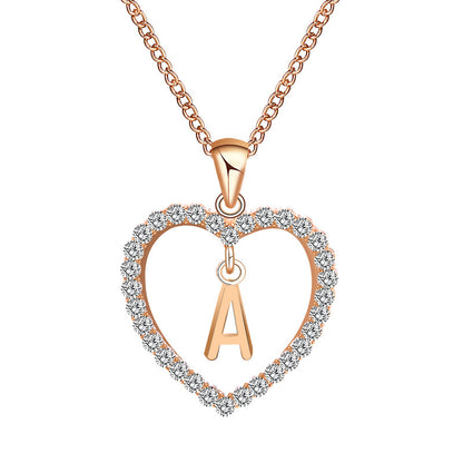 Simple Fashion Diamond Heart Letter Love Necklaces