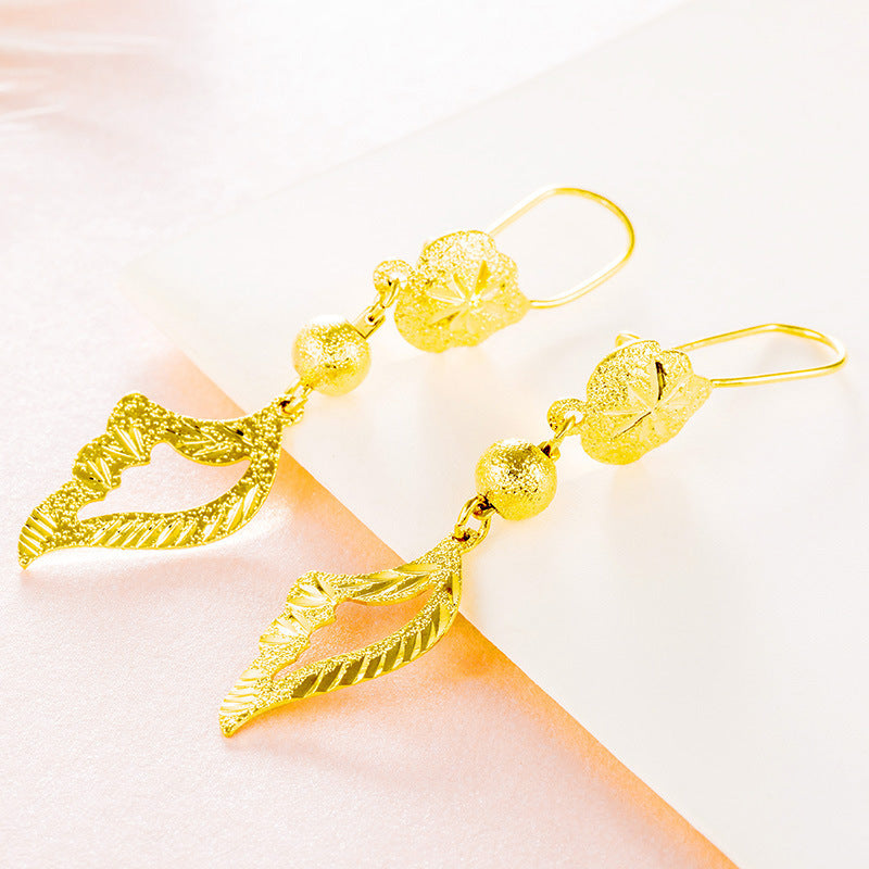 Women's Tassel Retro Gold-plated For Long Golden Earrings