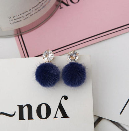 Women's Ear Personalized Versatile Zircon Simple Hairy Earrings