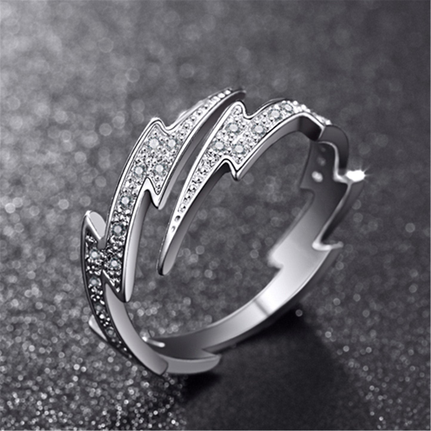 Women's Fashion Fashionmonger Rose Gold Plated Open Lightning Index Rings